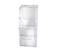 Sigel LH135 Porta-folletos de pared acrylic, con 3 compartimentos, acrilico resistente a UV, para A4, 2 unds