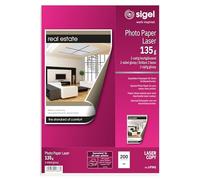 Sigel Papel fotográfico LP341 para láser y copiadora color A4 135 g 200 hojas