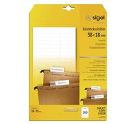 SIGEL LP725 Etiquetas Index para carpetas colgantes para Elba, 185g, 180 unds.