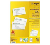 Sigel Tarjetas de visita LP795 – Imprimible 85x55 mm, 225 g, 100 uds (10 hojas)