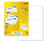 SIGEL LP798 Tarjetas de visita, 3C, imprimible, cartas de juego en blanco para anotar, 85x55 mm (A4), 225 g, 100 unds, 10 hojas