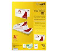 Sigel LP838 Tarjetas de visita plegadas, 3C impresión por las dos caras, imprimible, 180x55 mm (A4), 225 g, 50 unds, 10 hojas