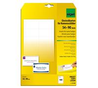 SIGEL LP898 PC-tarjetas para identificadores portanombre, 54x90 mm (A4), 185 g, 100 unds.=10 hojas