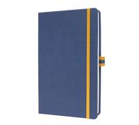 Sigel LS104 Cuaderno de notas, A5, cuadriculado, cubierta rígida - Ideal como diario personal, bullet journal, libro de ideas, cuaderno de escritura - 176 páginas, azul/amarillo - Linsescape
