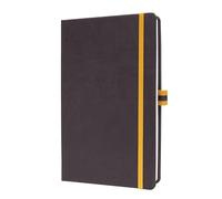 Sigel LS106 Cuaderno de notas, A5, cuadriculado, cubierta rígida - Ideal como diario personal, bullet journal, libro de ideas, cuaderno de escritura - 176 páginas, gris oscuro/amarillo - Linsescape