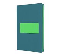 SIGEL LS204 Libreta Linescape - aprox A5 - cuadriculado - tapa dura - azul medio/verde-neón - cinta elástica multi-funcional - 176 p - certificación FSC