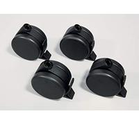 SIGEL MU051 Ruedas para el soporte Meet up, Ø 7,5 cm, para suelos duros y suaves, negro, 4 ud.