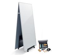 SIGEL MUB01 Meet up Set para método ágil, 1 x tablero de anuncios móvil (90 x 180 cm), 1 x pizarra blanca móvil (90 x 180 cm), 1 x soporte + kit de accesorios gratis
