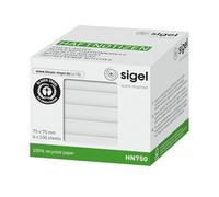 SIGEL Notas adhesivas reposicionables 7,50 x 6,60 cm | HN750, papel reciclado, Ángel Azul, blanco, 6 blocs de 100 hojas