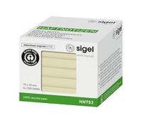 SIGEL Notas adhesivas reposicionables 7,50 x 6,60 cm | HN752, papel reciclado, Ángel Azul, amarillo, 6 blocs de 100 hojas