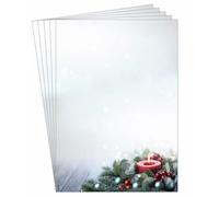 SIGEL Papel decorativo navideño A4 | DP640, vela, verde/rojo, 90 g/m², 100 hojas