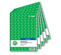 Sigel RA 515 de contabilidad de gastos de viaje, para los viajeros individuales, A5, 50 hojas, con papel azul, paquete de 5