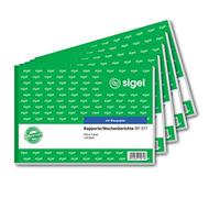 SIGEL RP517/5 - Informe semanal (A5, horizontal, 100 hojas, 5 unidades)