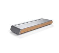 SIGEL SA401 Bandeja porta-lápices, aspecto metálico y madera, acrílico con fieltro, 24 x 7.5 x 2.25 cm