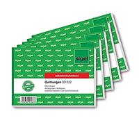 Sigel SD 022 recibos con la impresión de seguridad, cruz A6, 2x40 hoja, sensible a la presión, 5-Pack