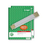 Sigel sd063 Diseño diario 3 Compartimento, 1, 2 y 3 hojas Impreso, A4, 3 x 40 hojas 2 Stück + gratis Meterstab