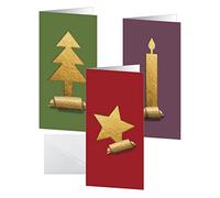 SIGEL Set de tarjetas de Navidad DL | DS080, diseño «Cut-out Style», 10 tarjetas con sobres, fáciles de imprimir
