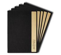 SIGEL SM220 Porta-menú - Bambus - 1 unidad - incl 2 fundas transparentes dobles para 8 páginas - encuadernación elástica - A4 - gris oscuro/beige - 5 piezas