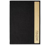SIGEL SM220 Porta-menú - Bambus - 1 unidad - incl 2 fundas transparentes dobles para 8 páginas - encuadernación elástica - A4 - gris oscuro/beige