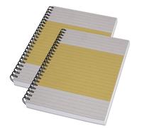 Sigel SN500/2 Cuaderno espiral A5 rayado, tapa blanda, 160 páginas, papel reciclado 80 g/m², FSC, vegano, yellow/grey, pack de 2 - Quicknote