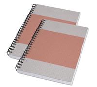 SIGEL SN700/2 Libreta de espiral Quicknote - A5 - cuadriculado con puntos - tapa blanda - coral/gris - 160 p. - certificación FSC