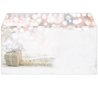 SIGEL Sobres navideños 22 x 11 cm | DU135, 90 g/m², oro/plata, 50 sobres