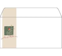SIGEL Sobres navideños 22 x 11 cm | DU256, diseño «Christmas with Apples», engomados, 50 unidades