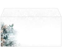 SIGEL Sobres navideños 22 x 11 cm | DU424, diseño «Eucalyptus Magic», engomados, 50 unidades