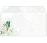 SIGEL Sobres navideños 22 x 11 cm | DU481, diseño «Christmas Forest Watercolor», engomados, 50 unidades