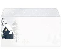 SIGEL Sobres navideños 22 x 11 cm | DU601, diseño «Cozy Christmas Watercolor», engomados, 25 unidades