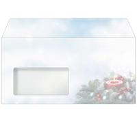 SIGEL Sobres navideños 22 x 11 cm | DU640, diseño de vela, verde/rojo, engomados, 50 unidades