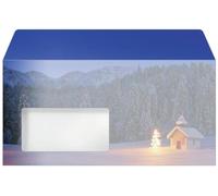 SIGEL Sobres navideños 22 x 11 cm | DU645, diseño de bosque invernal, azul, engomados, 50 unidades