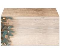 SIGEL Sobres navideños 22 x 11 cm | DU664, ramas de abeto marrón/oro/verde, engomados, 25 unidades