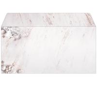 SIGEL Sobres navideños 22 x 11 cm | DU673, diseño de piñas, beige/blanco, engomados, 25 unidades