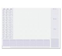 SIGEL SY562 Vade sobremesa de papel, diseño planning de 2 años 20 24/25 e semanal, A2 (59,5 x 41 cm), negro y blanco, 40 hojas