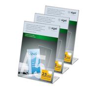 SIGEL TA212 Soporte de sobremesa, inclinado, acrilico, para A5, 3 unds.