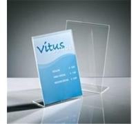 SIGEL TA217 Expositor de mesa inclinado, 7,7x10,5x3,8 cm (para A7 horizontal) | para mostrador, restauración, oficina, boda, etc | resistente a los rayos UV, acrilico, transparente, 10 piezas