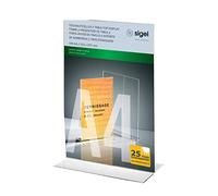 Sigel TA220 Soporte de Sobremesa, Recto, Acrilico, para A4, 1 Unidad, Transparente