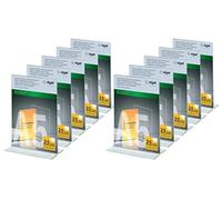 SIGEL TA222 Expositor de mesa recto, 15x21,5x5,3 cm (para A5 vertical) | para mostrador, restauración, oficina, boda, etc | resistente a los rayos UV, acrilico, transparente, 10 piezas