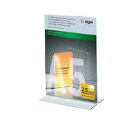 SIGEL TA222 Soporte de sobremesa, recto, acrilico, para A5, 1 unds.