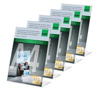 SIGEL TA230 Expositor de mesa inclinado, con compartimento, 30x21x12,5 cm (para A4 vertical) | para mostrador, restauración, oficina, boda, etc | resistente UV, acrilico, transparente, 5 piezas