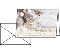 Sigel Tarjetas de Navidad A6 | DS034, 25 tarjetas con sobres, diseño decoraciones navideñas, gris/beige/dorado, fáciles de imprimir