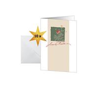 SIGEL Tarjetas de Navidad A6 | DS073, diseño «Christmas with Apples», 10 tarjetas con sobres, fáciles de imprimir