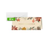 SIGEL Tarjetas de Navidad DL | DS095, decoraciones navideñas y ramas de abeto, 10 tarjetas + sobres