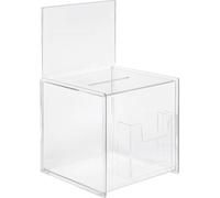 SIGEL VA152 Buzón de sugerencias con cajetín adicional, orificio tamao A5, acrílico transparente, 21 x 36 x 21 cm