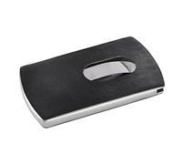 SIGEL VZ121 Porta-tarjetas de visita Snap , aspecto piel, negro/plata, para hasta 12 tarjetas (màx. 91x57 mm)