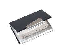 SIGEL VZ131 - Estuche para tarjetas de visita, estética en aluminio y cuero