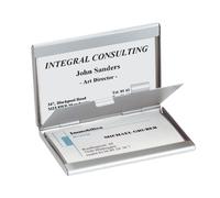 SIGEL VZ136 Tarjetero / Estuche para tarjetas de visita Twin, aluminio con 2 compartimentos