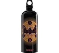 Sigg - Botella de Agua de Aluminio - Traveller Batman Classic Gold - Certificado de neutralidad climática - Perfecta para bebidas carbonatadas - Hermética - Ligera - Sin BPA - Negro - 1L