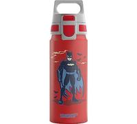 Sigg - Botella de aluminio para niños - WMB ONE Batman Standing - Adecuado para bebidas carbonatadas - A prueba de fugas - Ligero - Sin BPA - Certificado climáticamente neutro - Rojo - 0,6 L